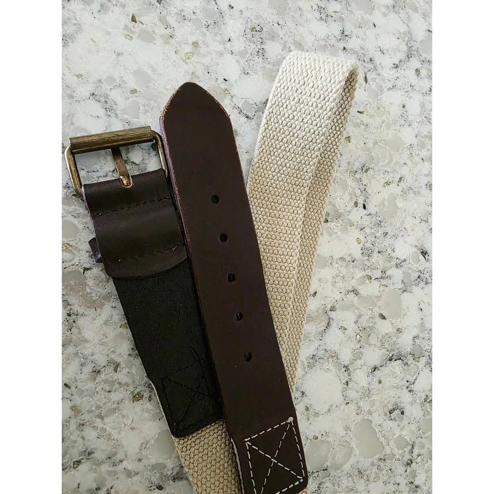 Womens Vintage Belt Lot Braided Gold White Casual Jean Dress Belt Set of‎ 3 L XL